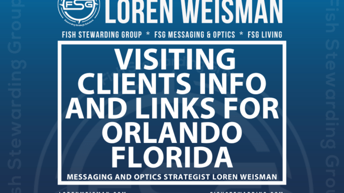 visiting clients info for orlando florida for messaging and optics strategist loren weisman