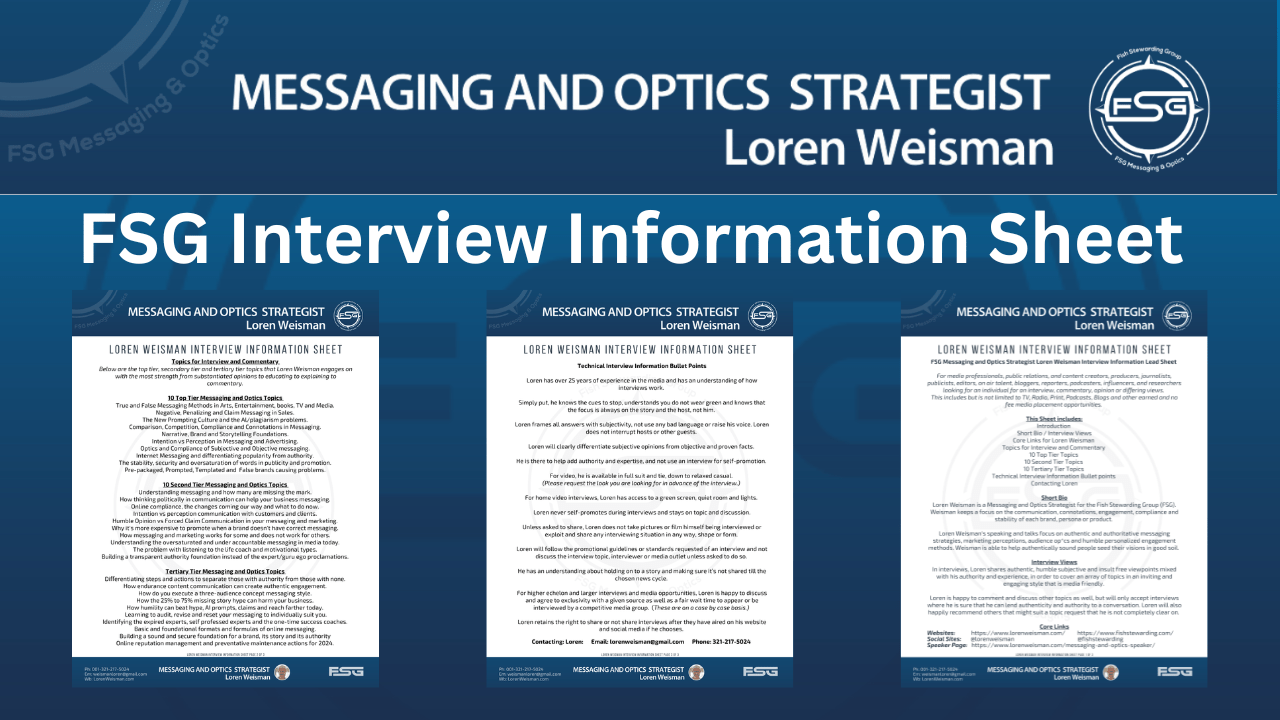 FSG Interview Information Sheet loren weisman