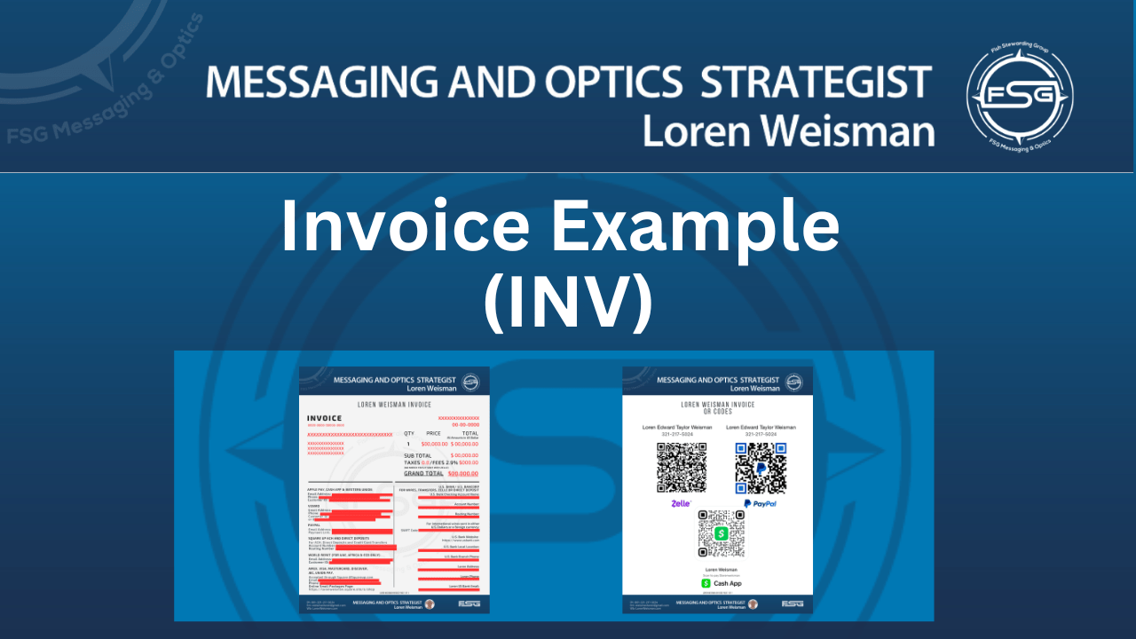 Invoice Example, Messaging and optics strategist, graphic