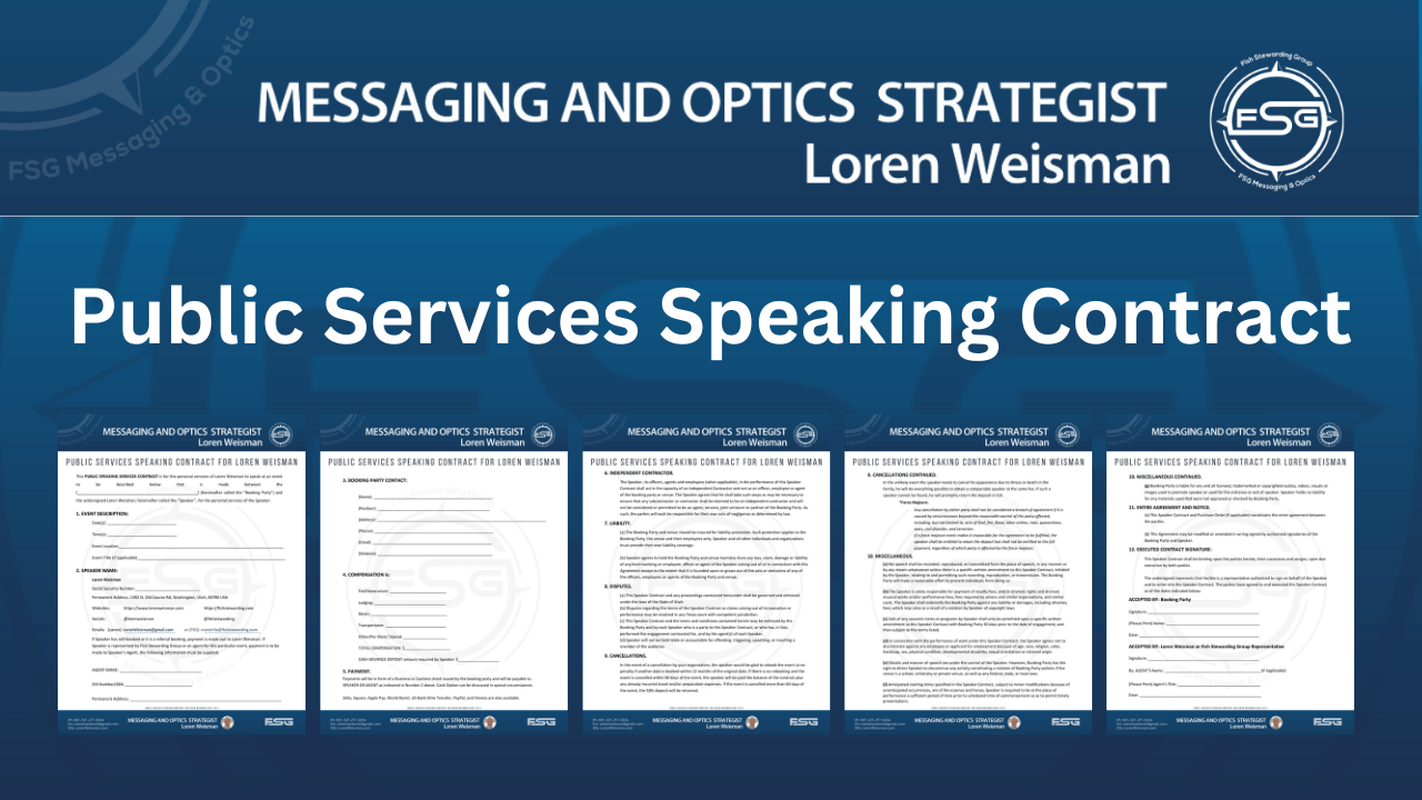 Speaking Contract for Loren Weisman