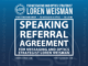 speaking referral agreement, featured image, loren weisman