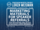 Marketing Materials for Speaking Referrals for Messaging and Optics Speaker Loren Weisman