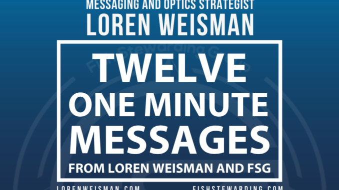 twelve one minute messages, featured image, loren weisman