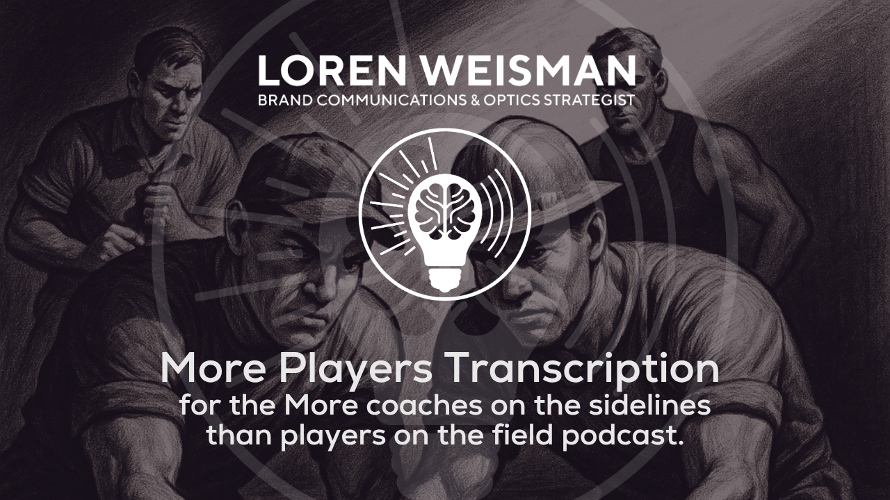 More Players Transcription, More coaches on the sidelines than players on the field podcast