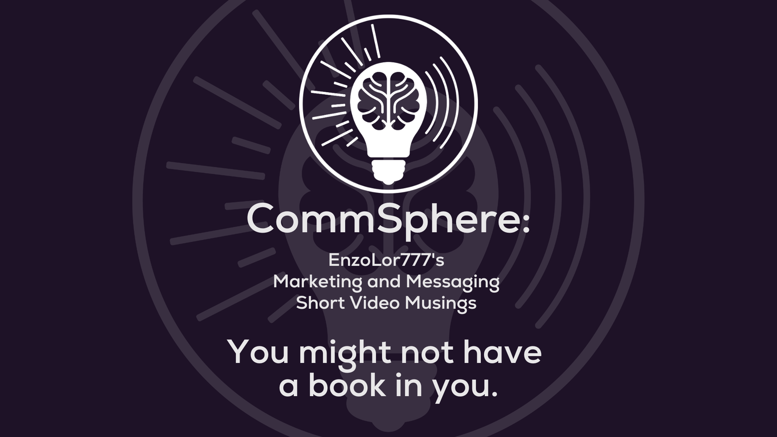 You might not have a book in you and that can be a good thing.