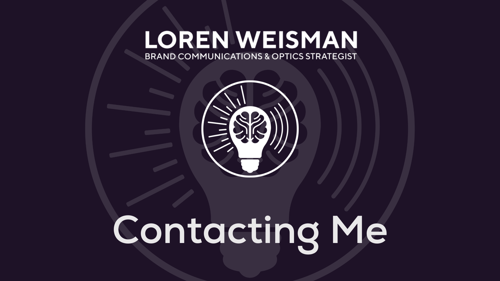contacting me, enzolor777, loren weisman, brand communications strategist