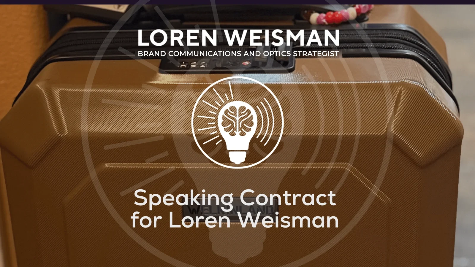 Speaking Contract For Loren Weisman for Public and Private Speaking