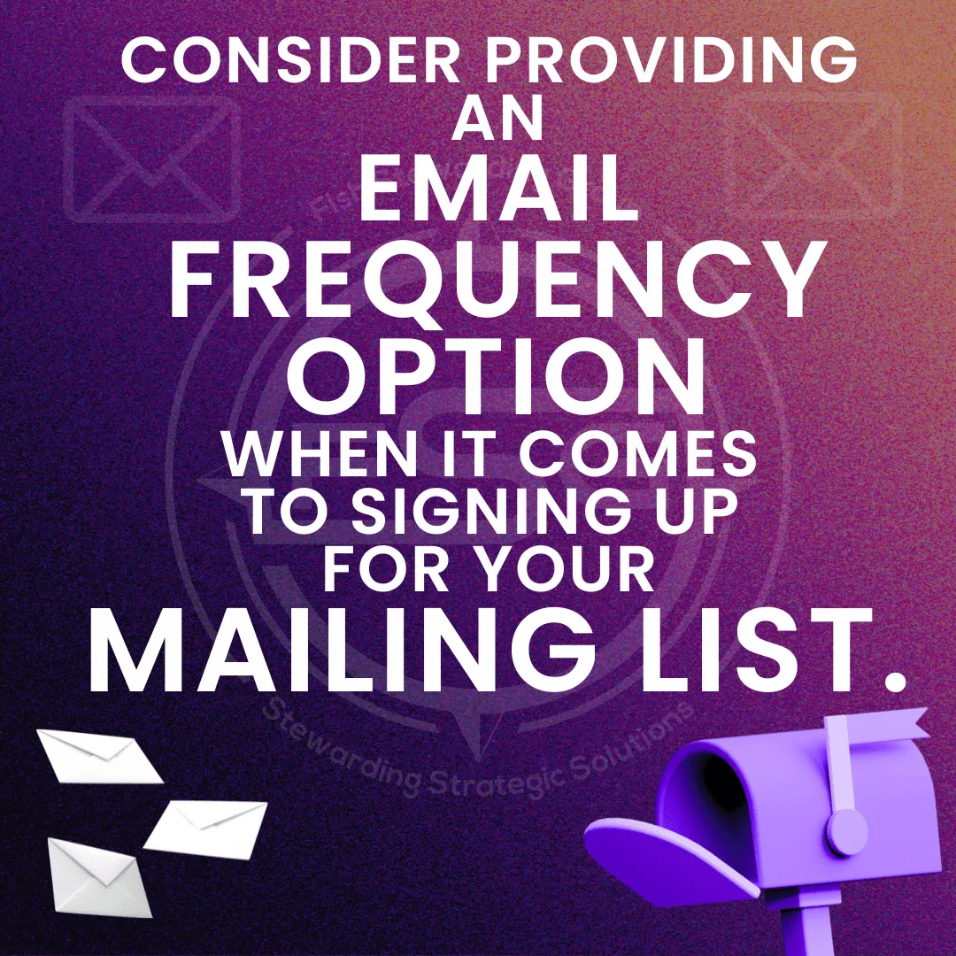 Brand interrogation for development, email frequency option