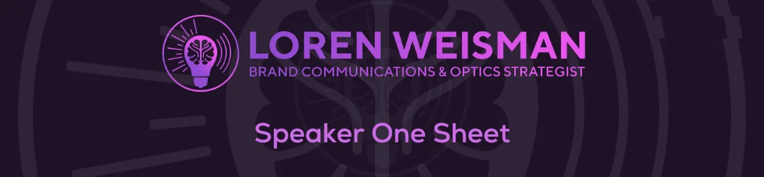 Speaker One Sheet for Loren Weisman