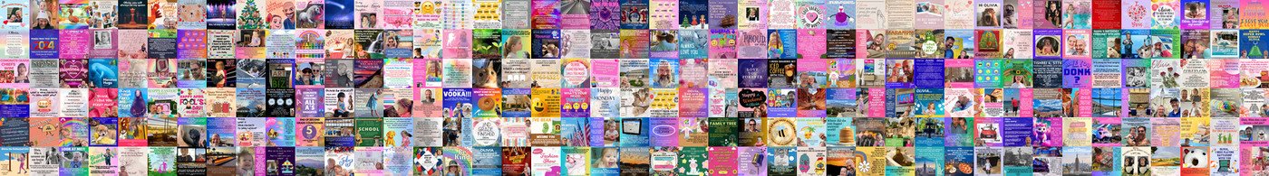 Dadau Graphics mosaic, band 1 of 4. 258 small squares of color, 43 across and 6 down, one for each day.