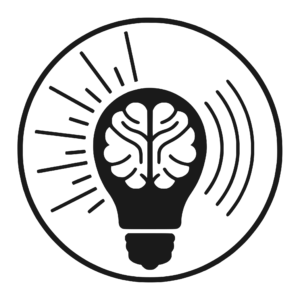 Loren Weisman logo: a light bulb holding a brain, with lines radiating from it, in black.