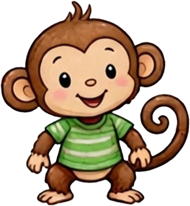 Matthew the Mindful Monkey in a green striped shirt, from Alphabet Animal Adventures Across America, the picture Olivia Weisman uses for her author profile