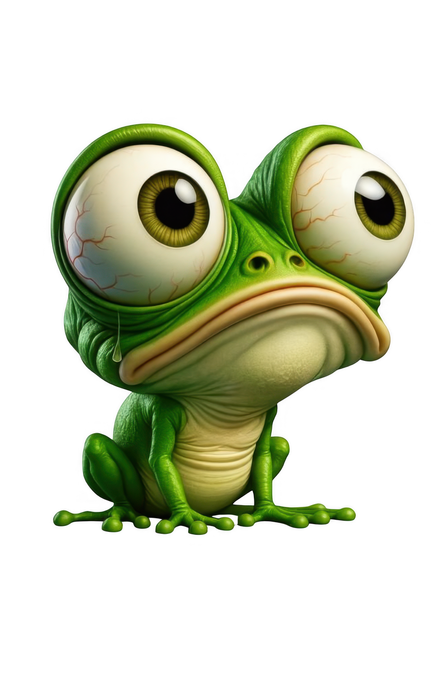 A cartoon frog with large eyes