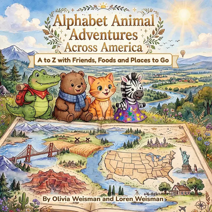 Cover of Alphabet Animal Adventures Across America by Olivia Weisman and Loren Weisman