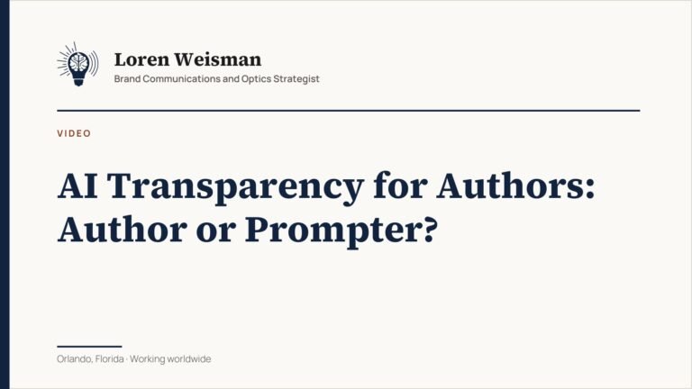 AI Transparency for Authors: Author or Prompter?
