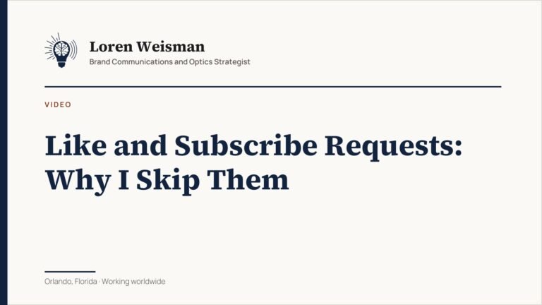 Like and Subscribe Requests: Why I Skip Them