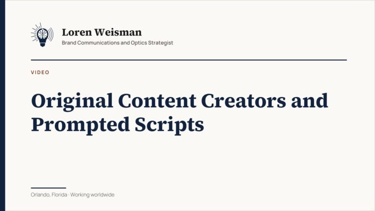 Original Content Creators and Prompted Scripts