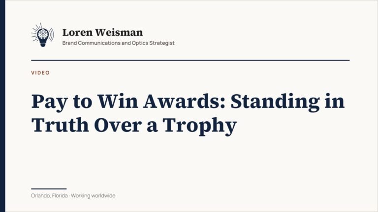 Pay to Win Awards: Standing in Truth Over a Trophy