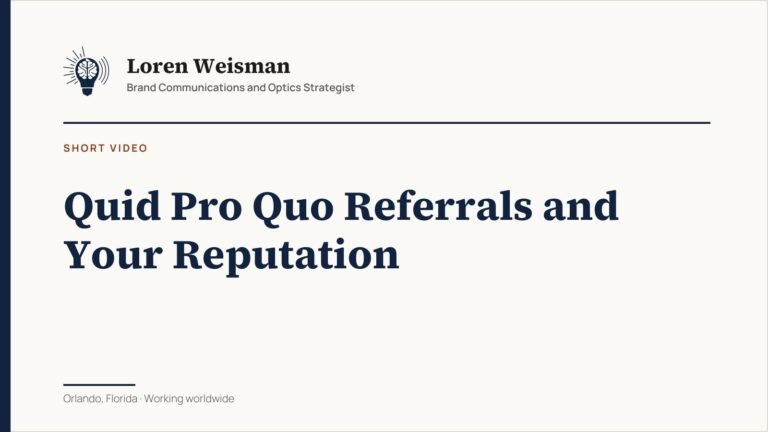 Quid Pro Quo Referrals and Your Reputation