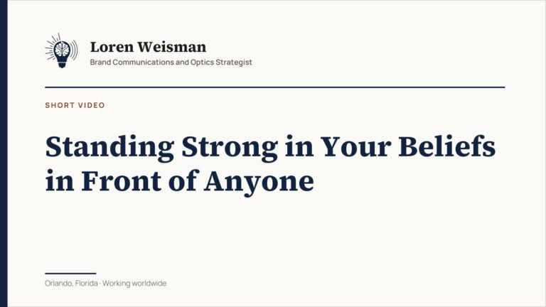 Standing Strong in Your Beliefs in Front of Anyone